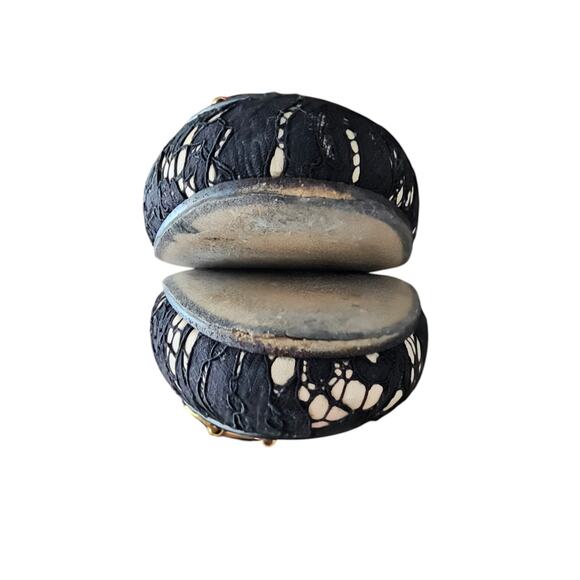 Gucci Princetown Horsebit Mule Flat Size 38 US 8 Black Lace Beige Gold Slip On - Picture 3 of 9